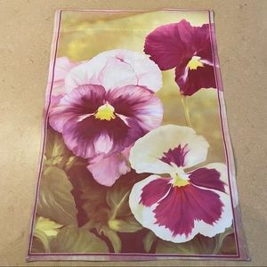 Outdoor Garden Flag Purple Pansies